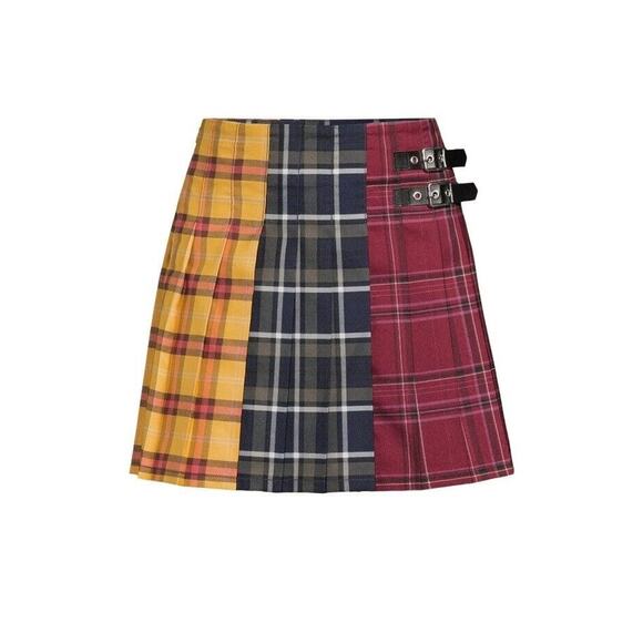 No Boundaries Junior's Pleated‎ Plaid Skirt Size XS Multicolor Punk Rock Skater - Picture 1 of 9